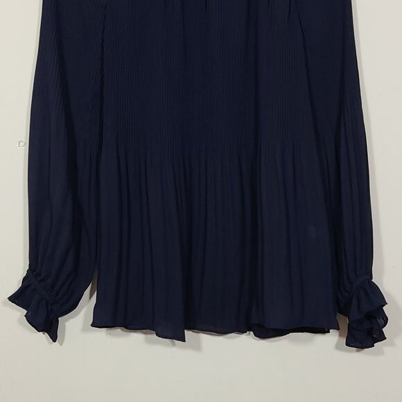 Banana Republic Pleasant Pleated Blouse Blue - Picture 3 of 8